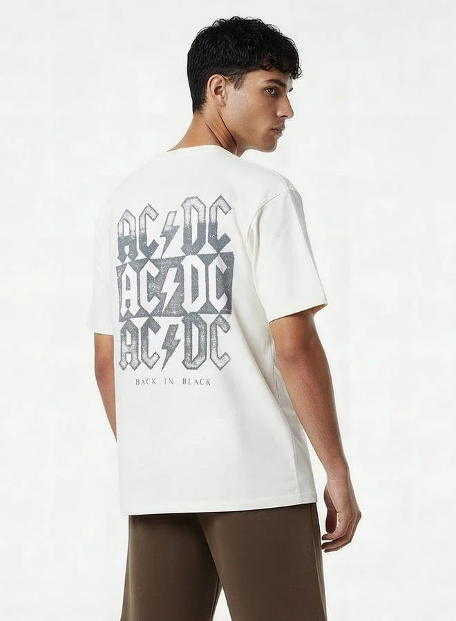 SP Characters  Men Crew Neck Short Sleeves ACDC Print T-shirt for Men | Best Price UAE